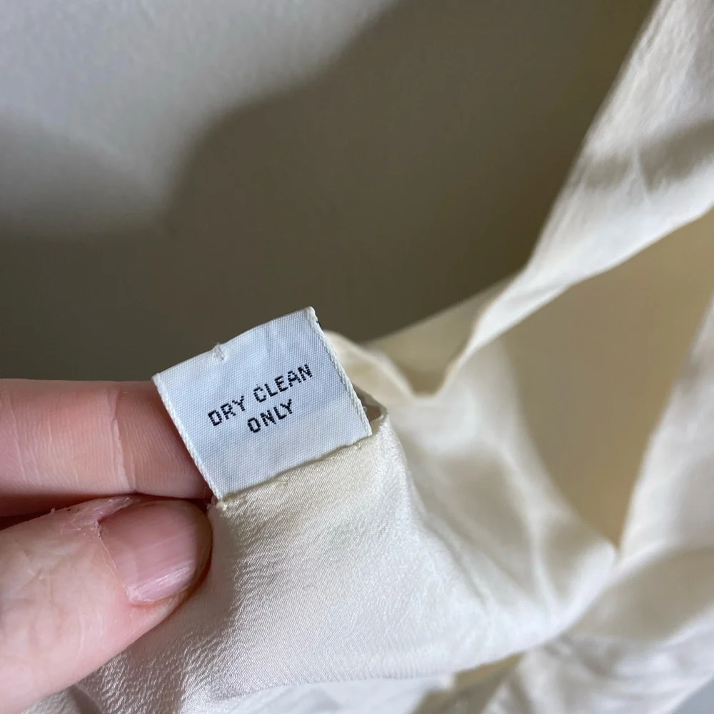 Dior Vintage Cream Fringe 100% Silk Scarf